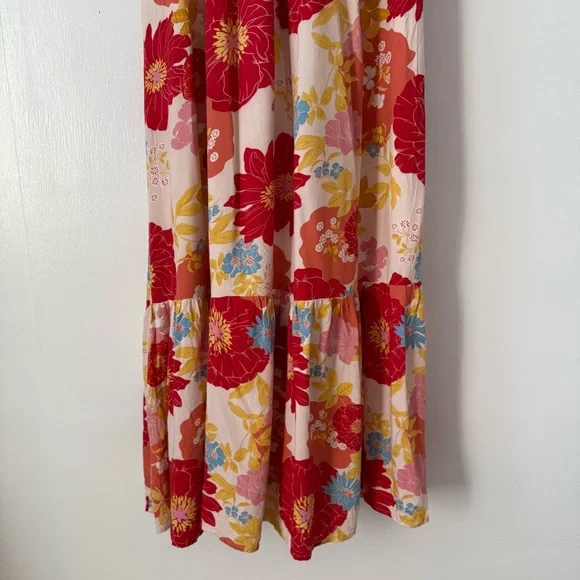 Bohme Floral Smocked Waist Boho Maxi Dress | V-Neck Romantic Print - Picture 8 of 11